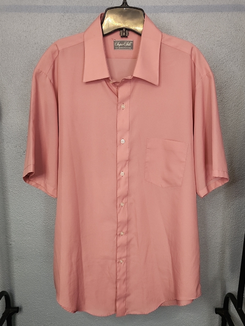 Men's Short Sleeve Button-Down Shirt - Pink